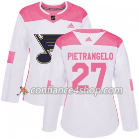 Adidas Maillot de Hockey St. Louis Blues Alex Pietrangelo 27 2017-2018 Blanc Rose Fashion Authentic - Femme